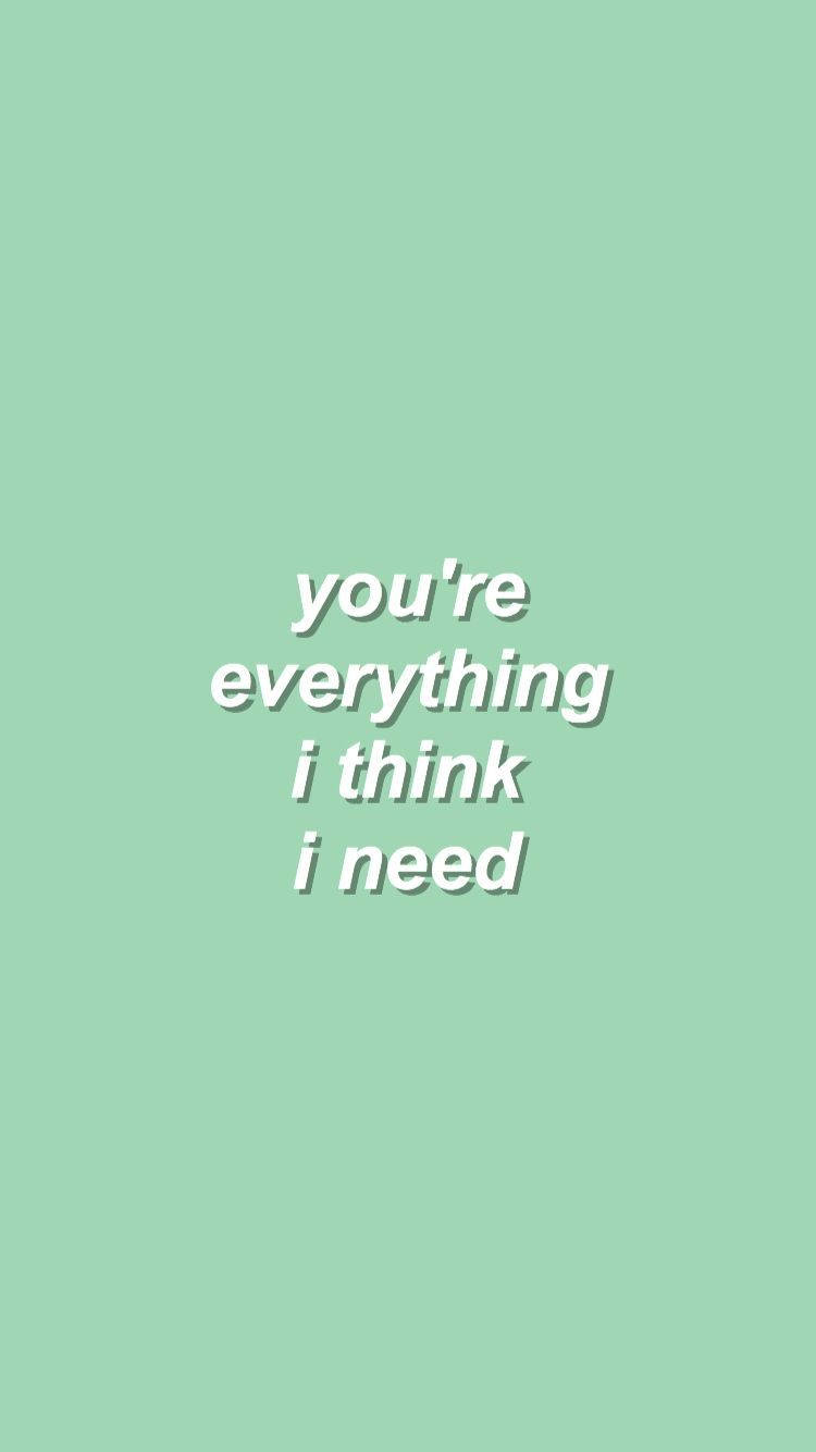 Plain Green, mint green, white text, HD Phone Wallpaper