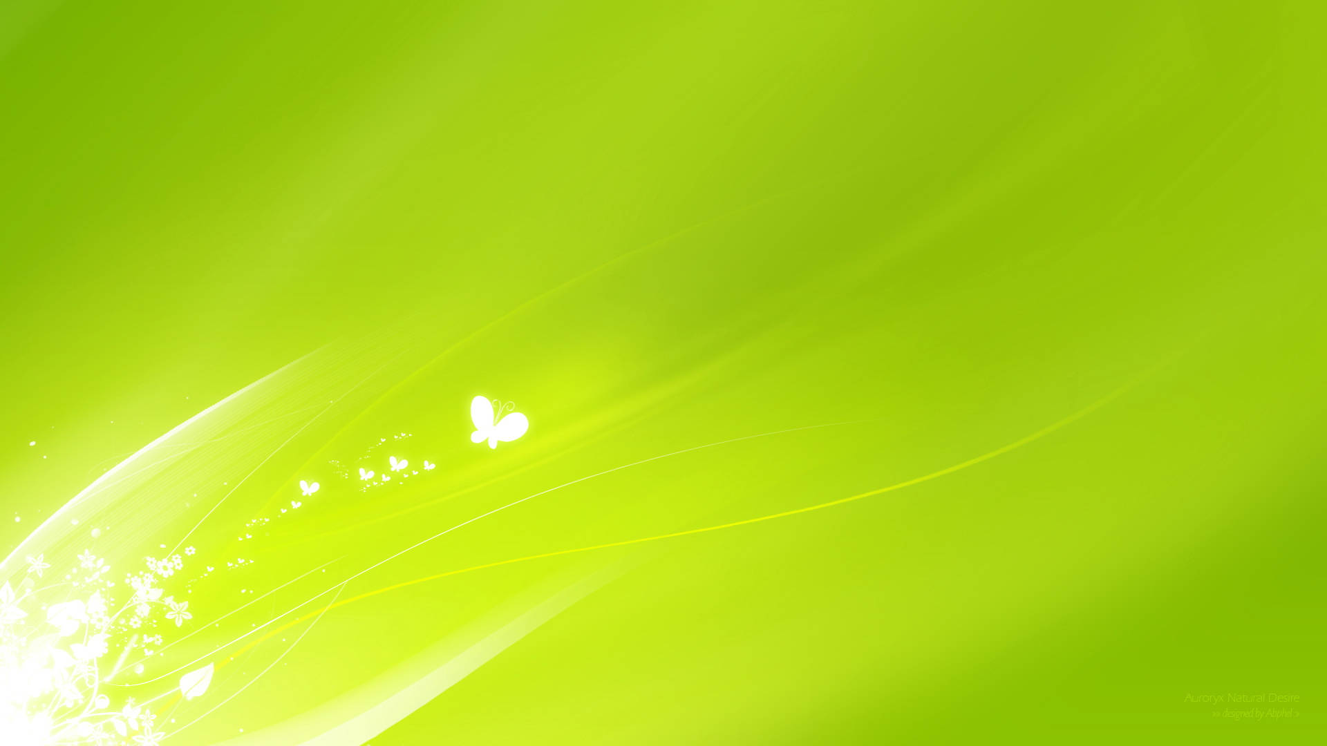 luminous lime green, abstract background, flowing white light trails, Full HD Desktop Wallpaper