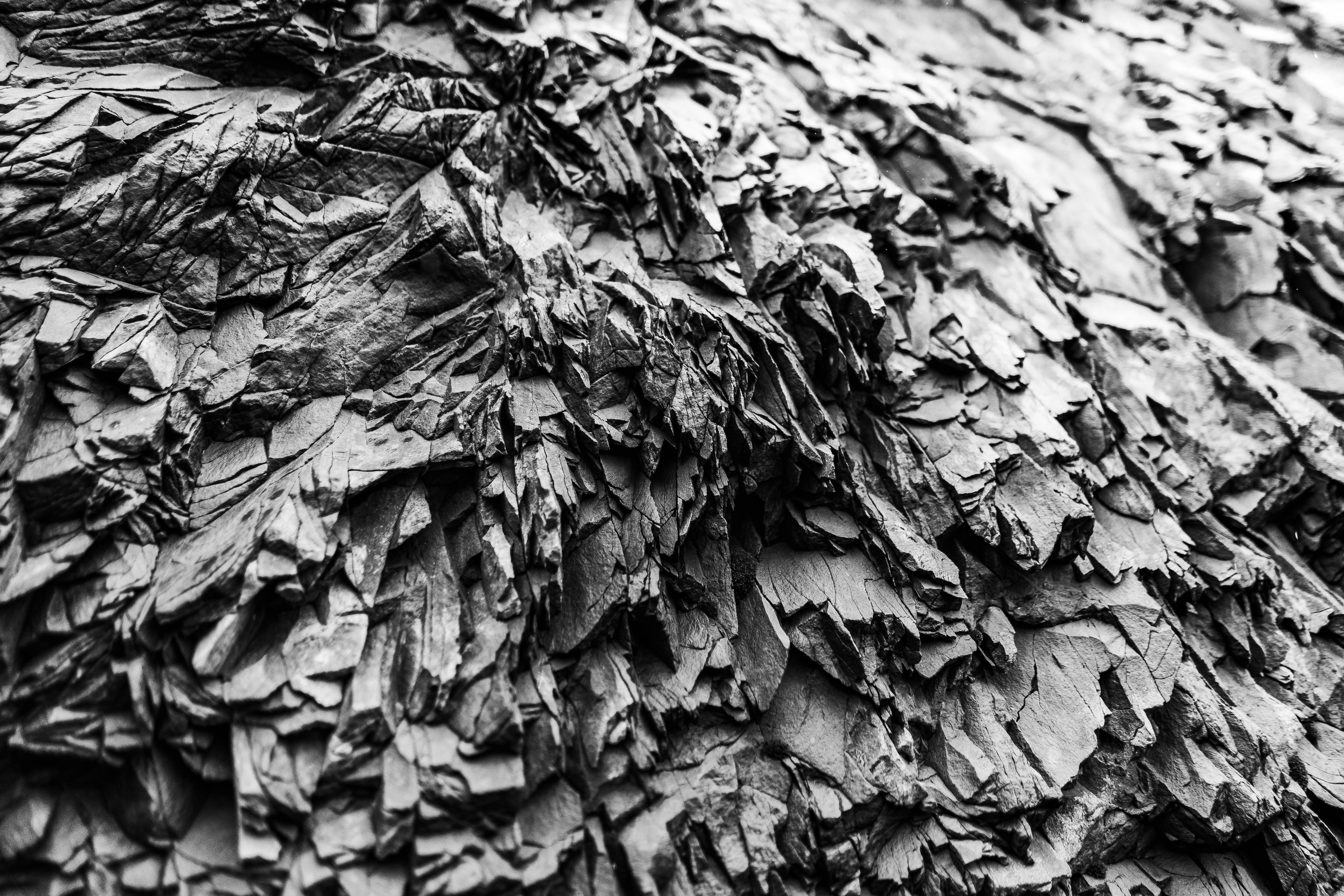 Plain Grey, rocky formation, layered, 5K Desktop Wallpaper