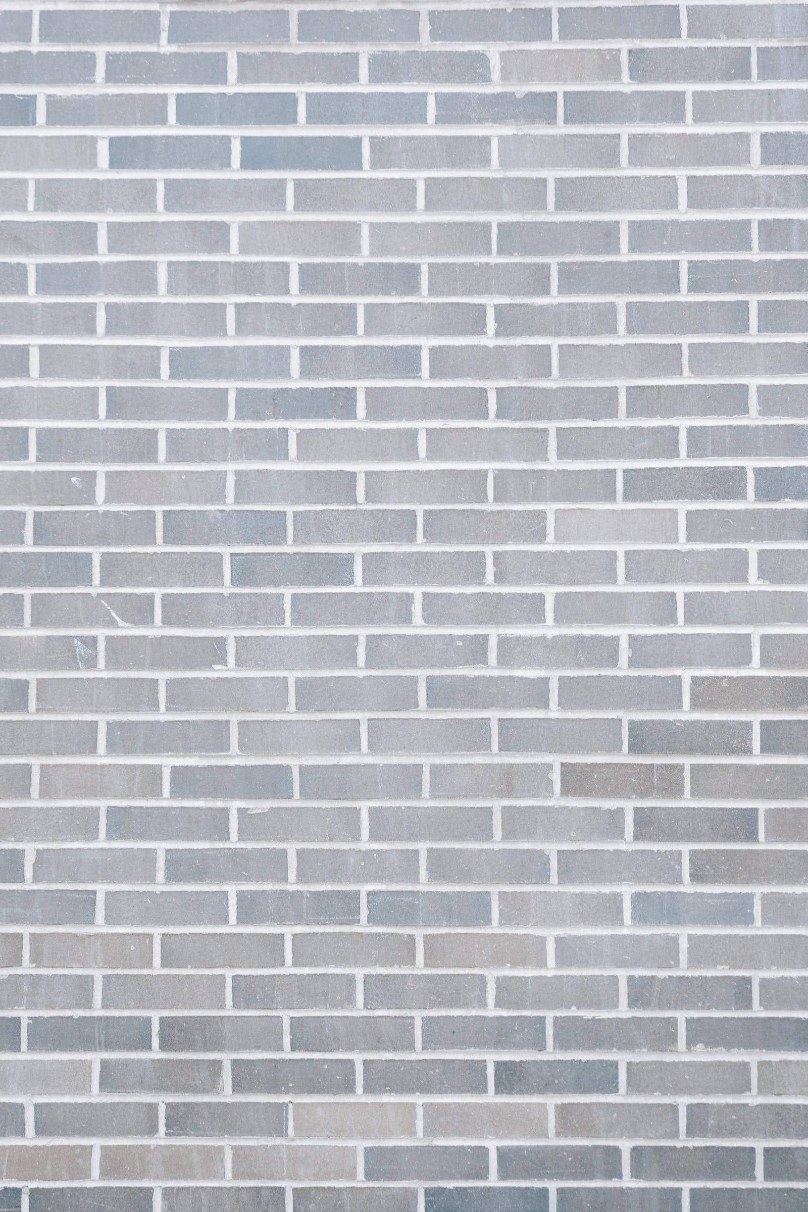 plain grey, brick wall, white mortar lines, Full HD Phone Wallpaper