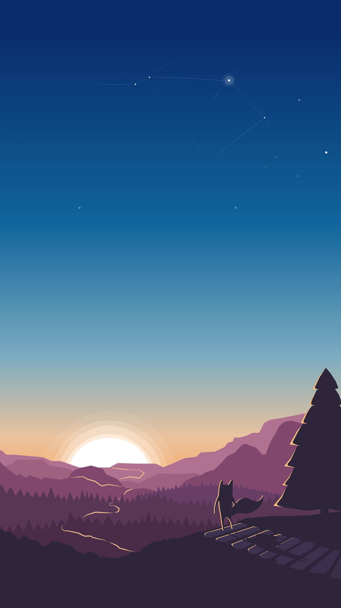 Plain HD iPhone, fox, hill, Full HD Phone Wallpaper