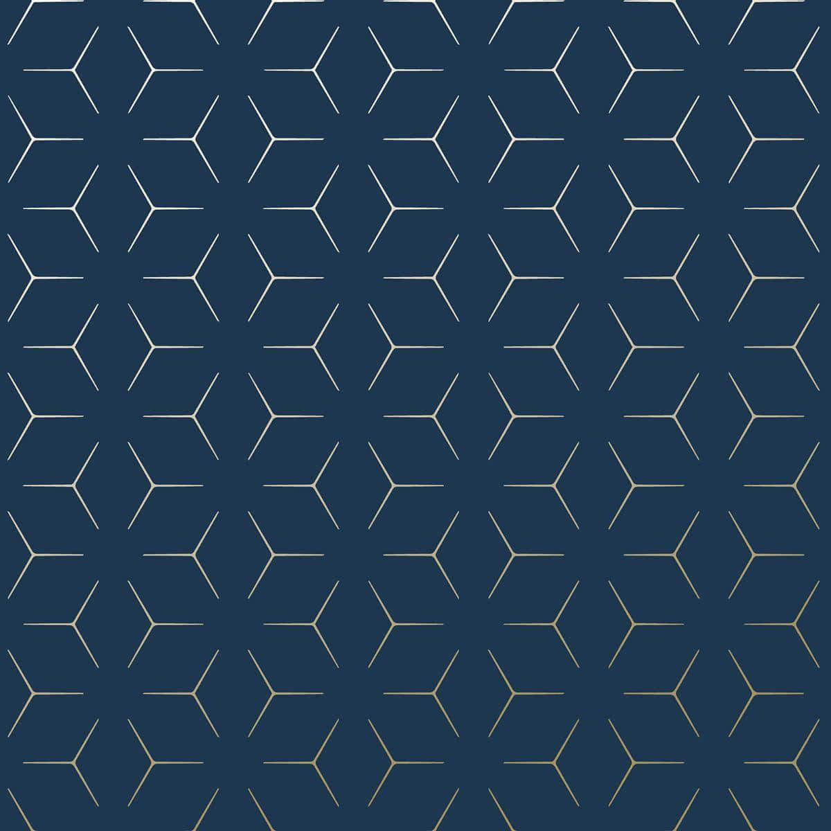 navy blue, hexagon pattern, white, SD Desktop Wallpaper