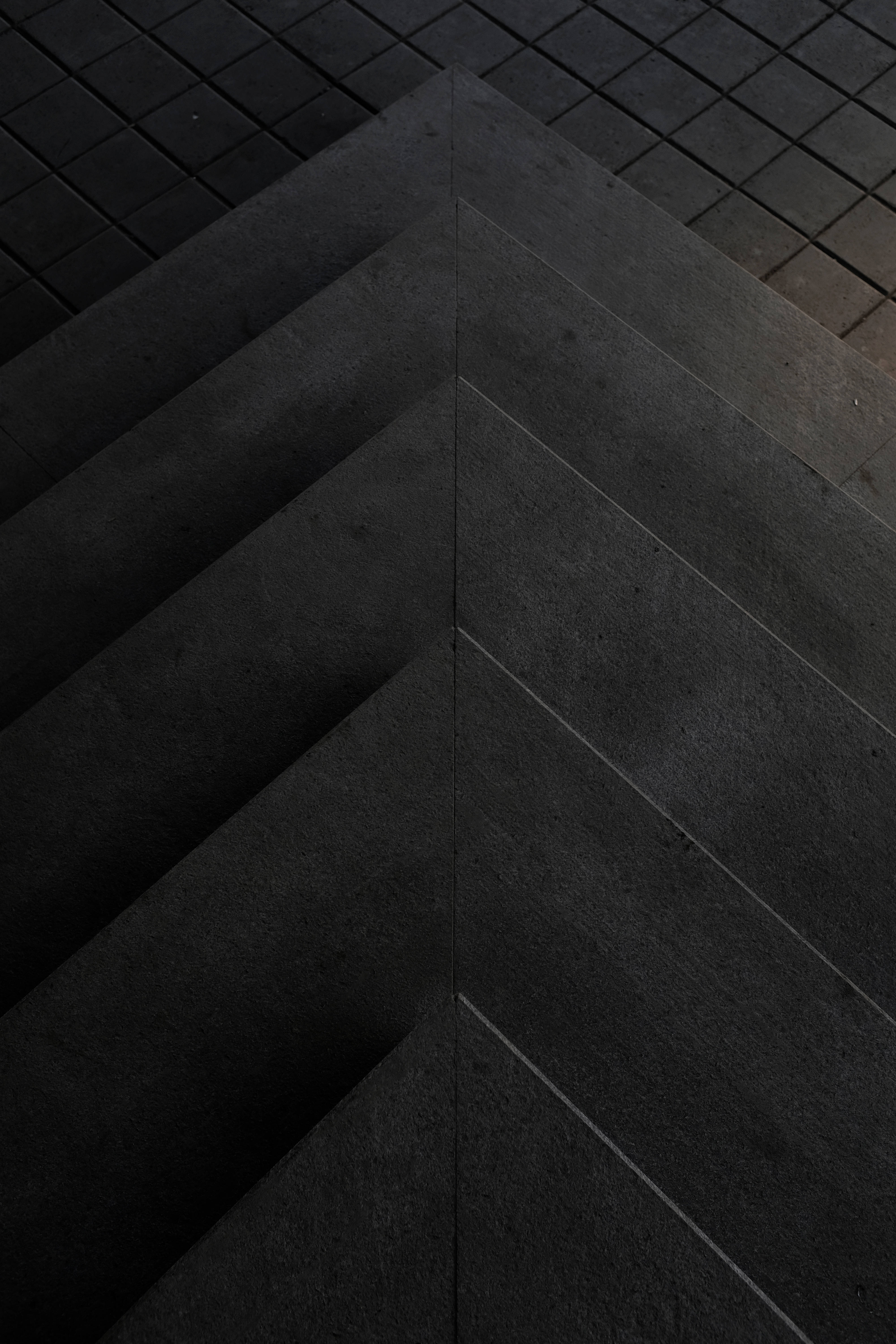 triangular concrete, dark gray concrete, chevron pattern, 5K Phone Wallpaper