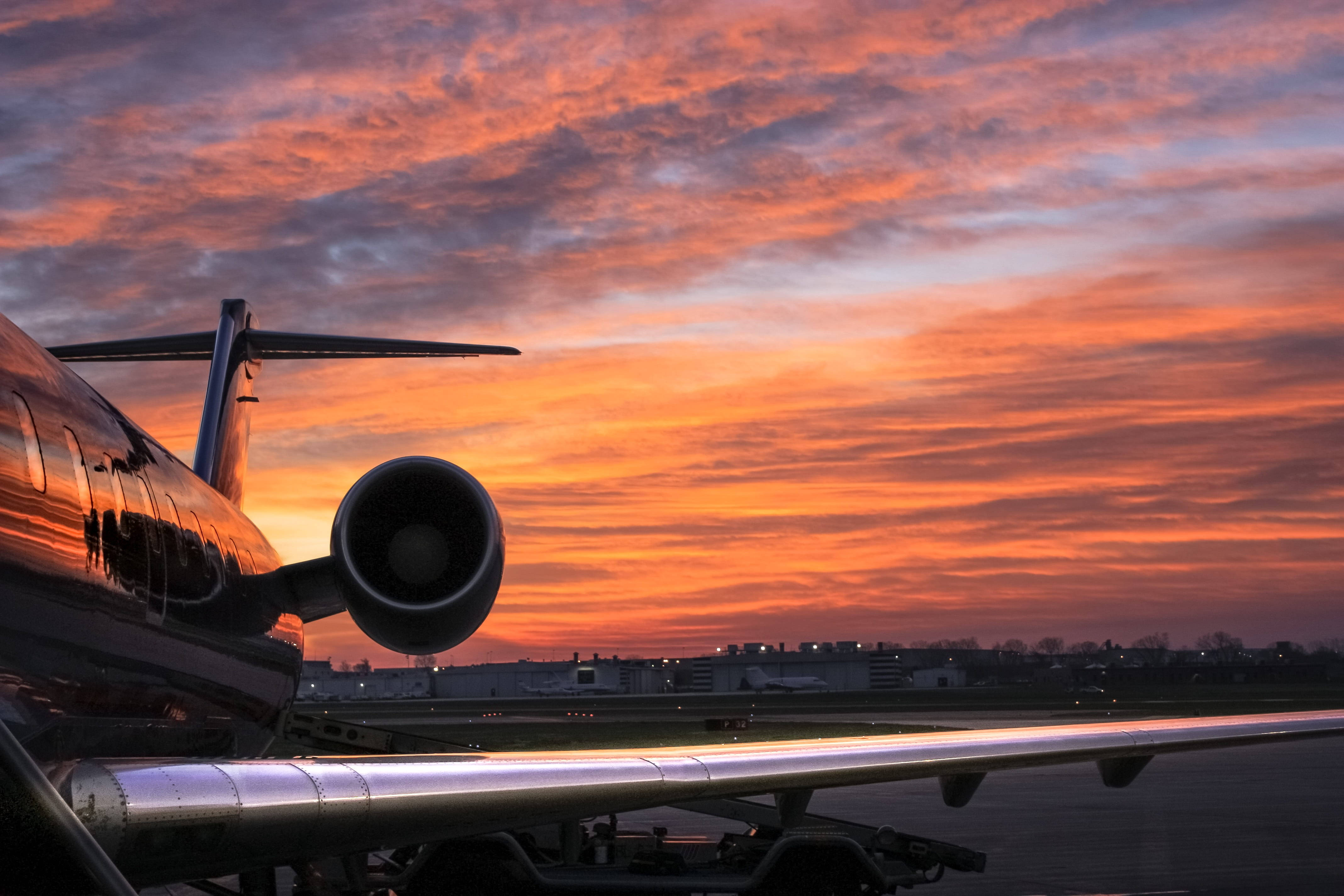 plane window, airplane's tail end, private jet, 4K Desktop Wallpaper