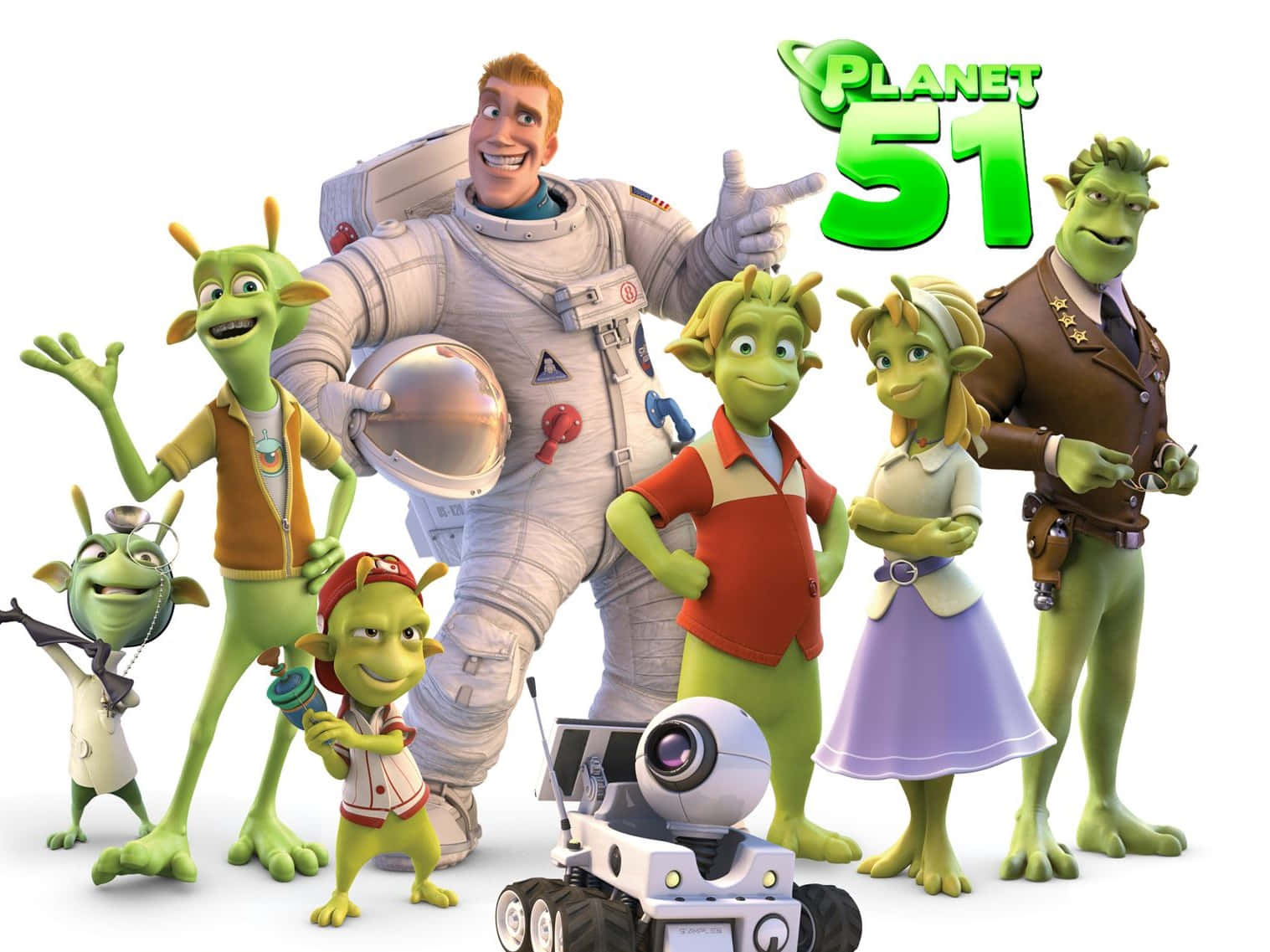 Planet 51, alien squad, green alien, HD Desktop Wallpaper