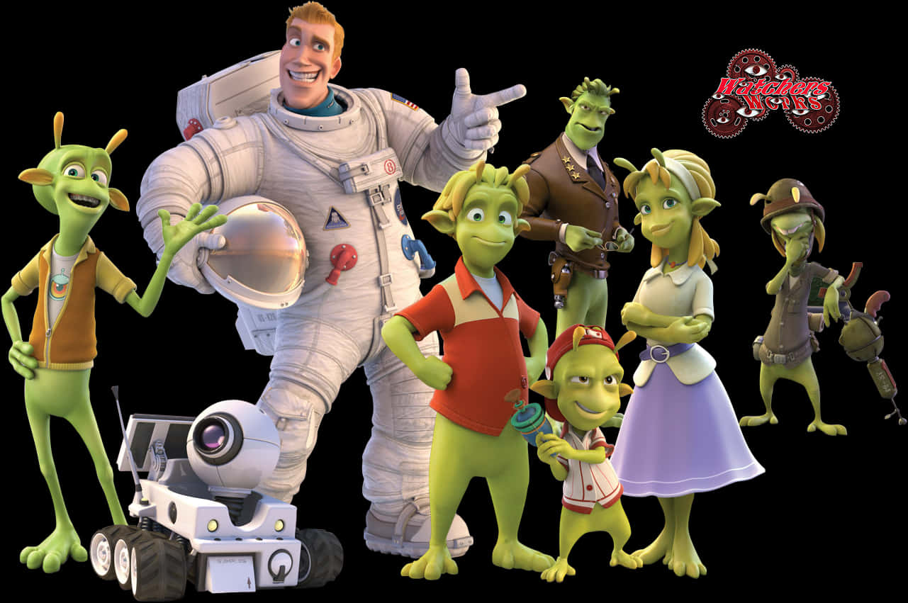 Planet 51, astronaut, green alien characters, HD Desktop Wallpaper