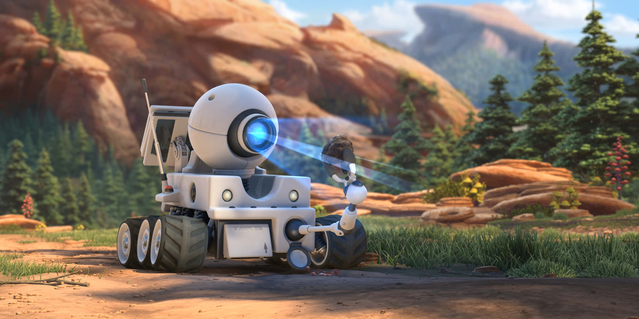 Planet 51, robot rover, glowing blue eye, Full HD Desktop Wallpaper