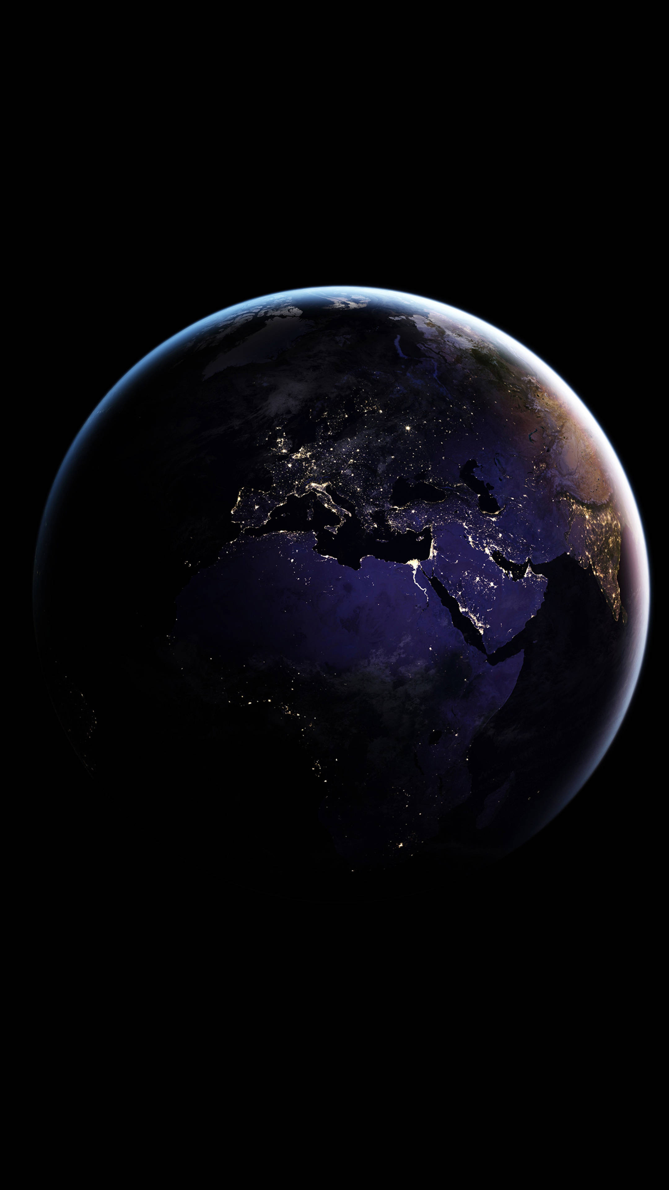 Dark Earth 4K Ultra iPhone, Earth, city lights, 4K Phone Wallpaper