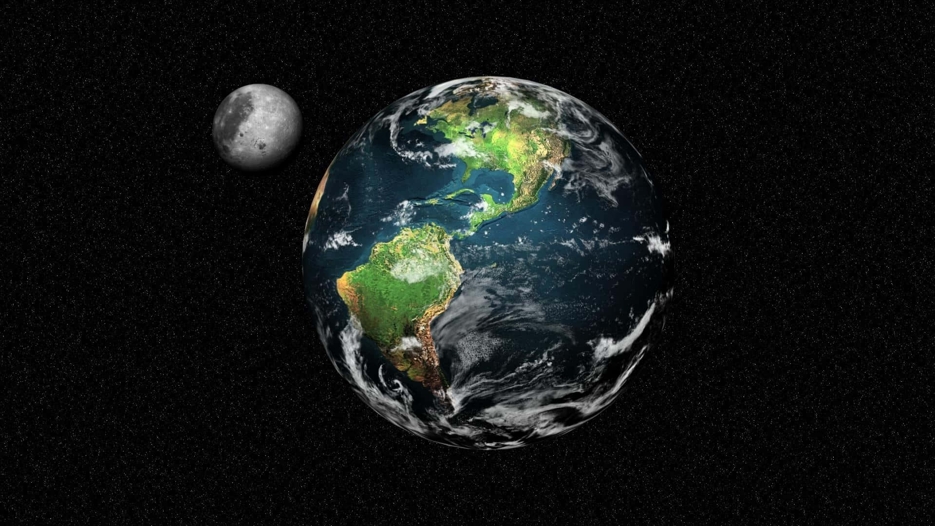 Planet Earth, moon, deep space, Full HD Desktop Wallpaper