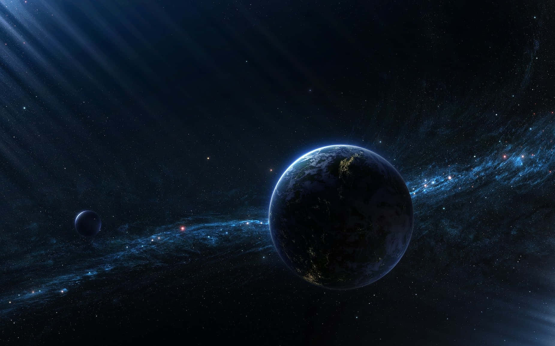 Earth, city lights, star, HD Desktop Wallpaper