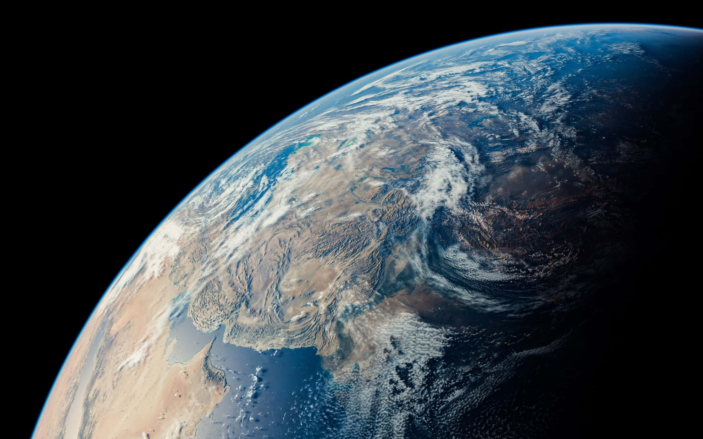 Planet Earth, Earth, swirling clouds, Full HD Desktop Wallpaper