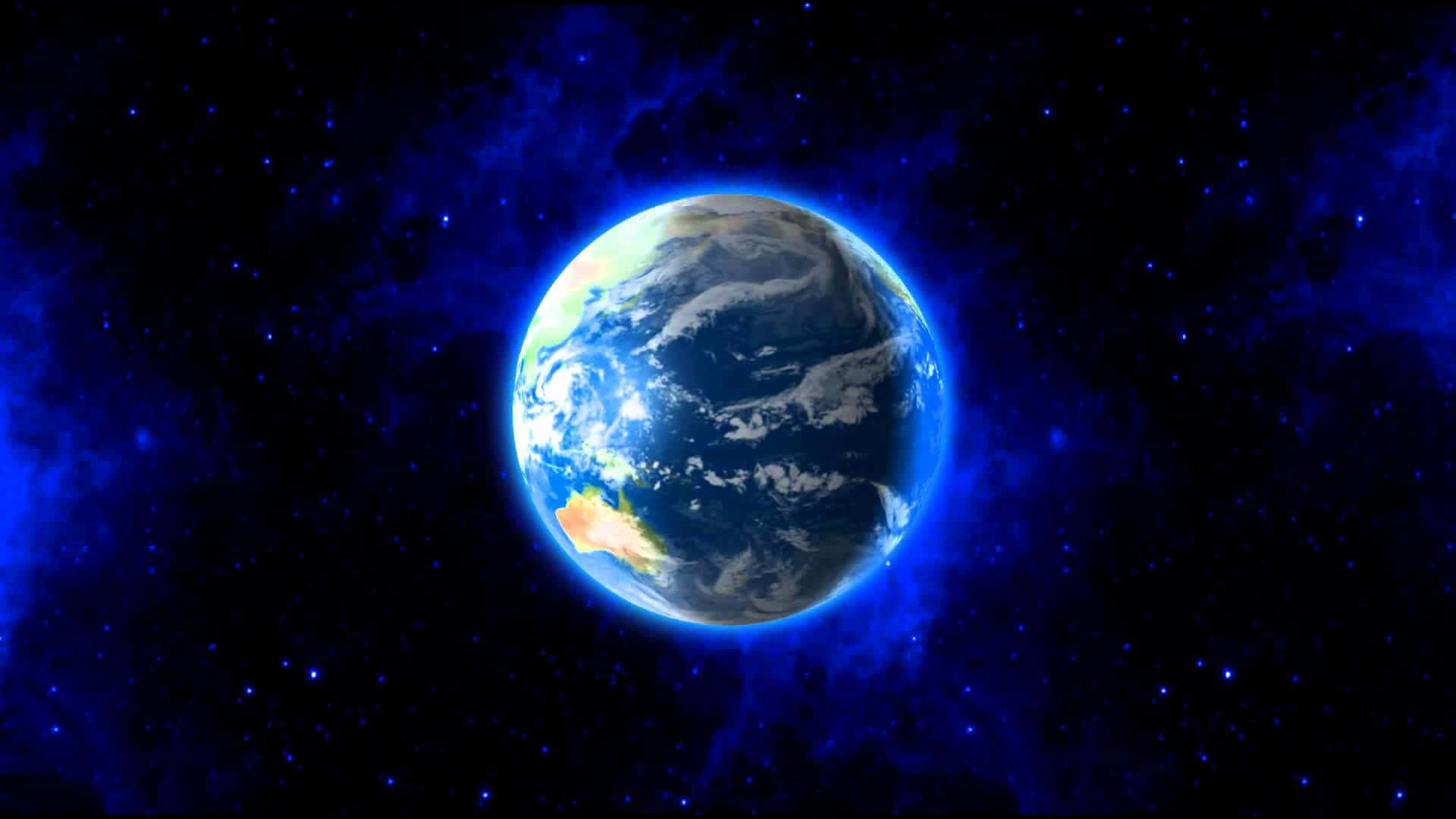 Planet Earth, glowing blue Earth, starry cosmic void, Full HD Desktop Wallpaper