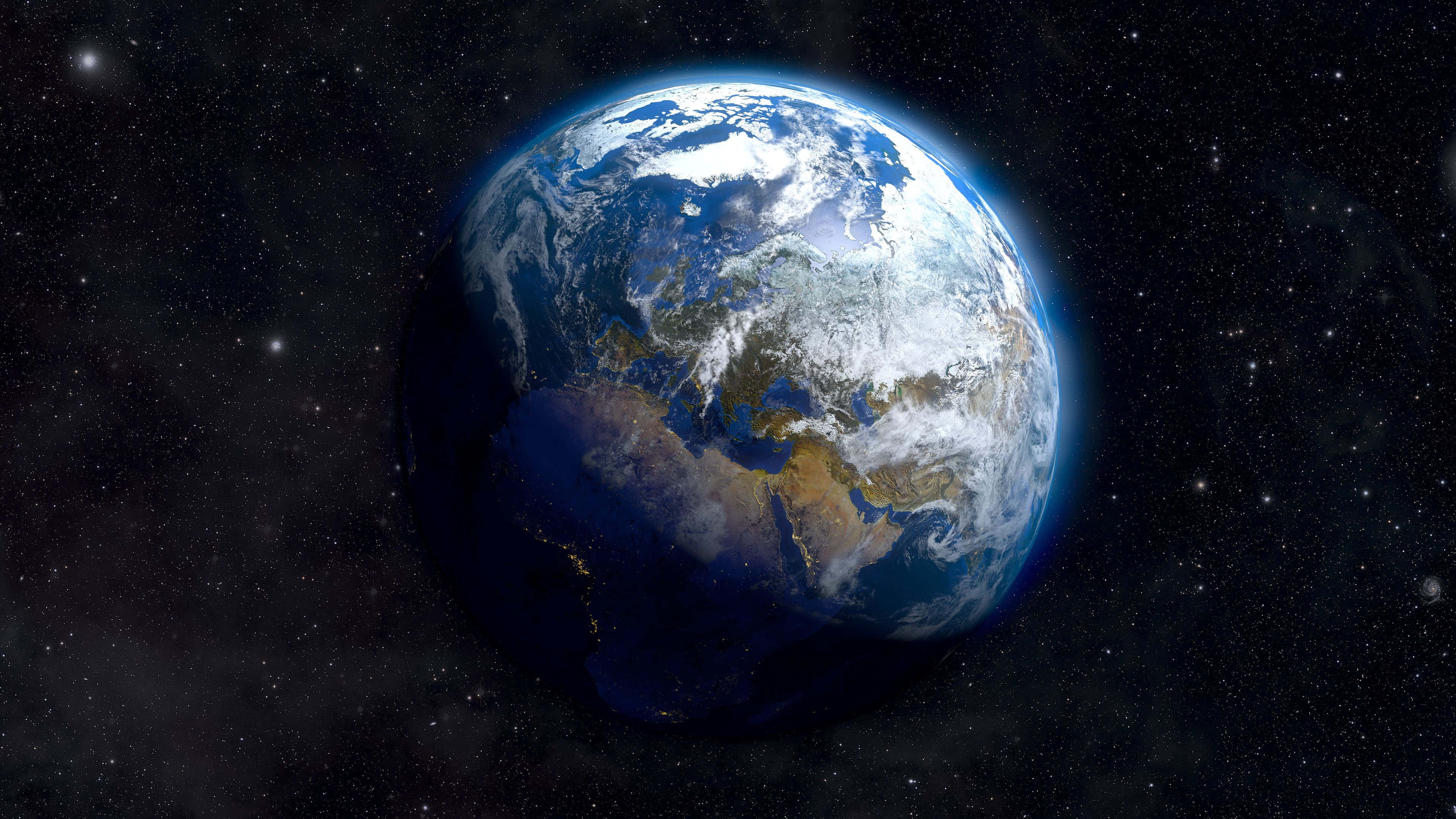 Planet Earth, blue oceans, white clouds, 4K Desktop Wallpaper