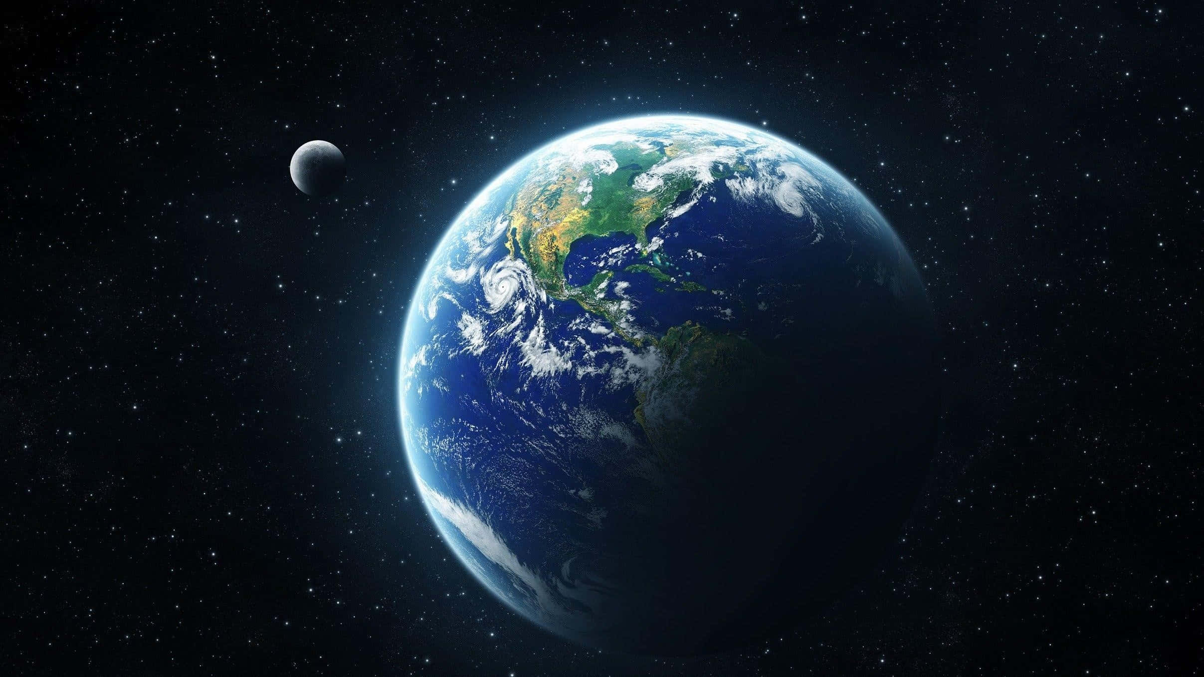 Earth, Moon, Space, Full HD Desktop Wallpaper