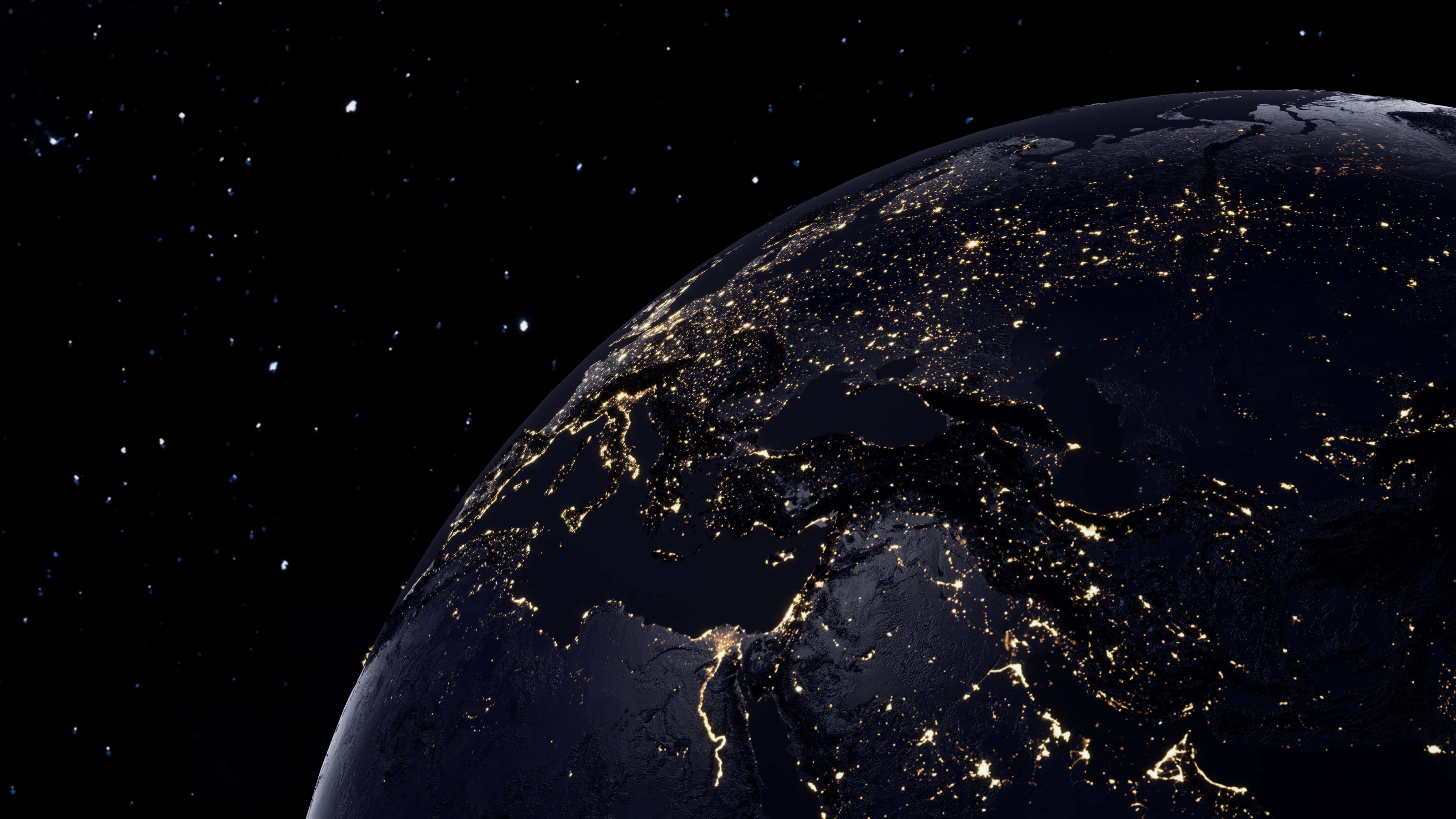 Earth, space, night view, 5K Desktop Wallpaper