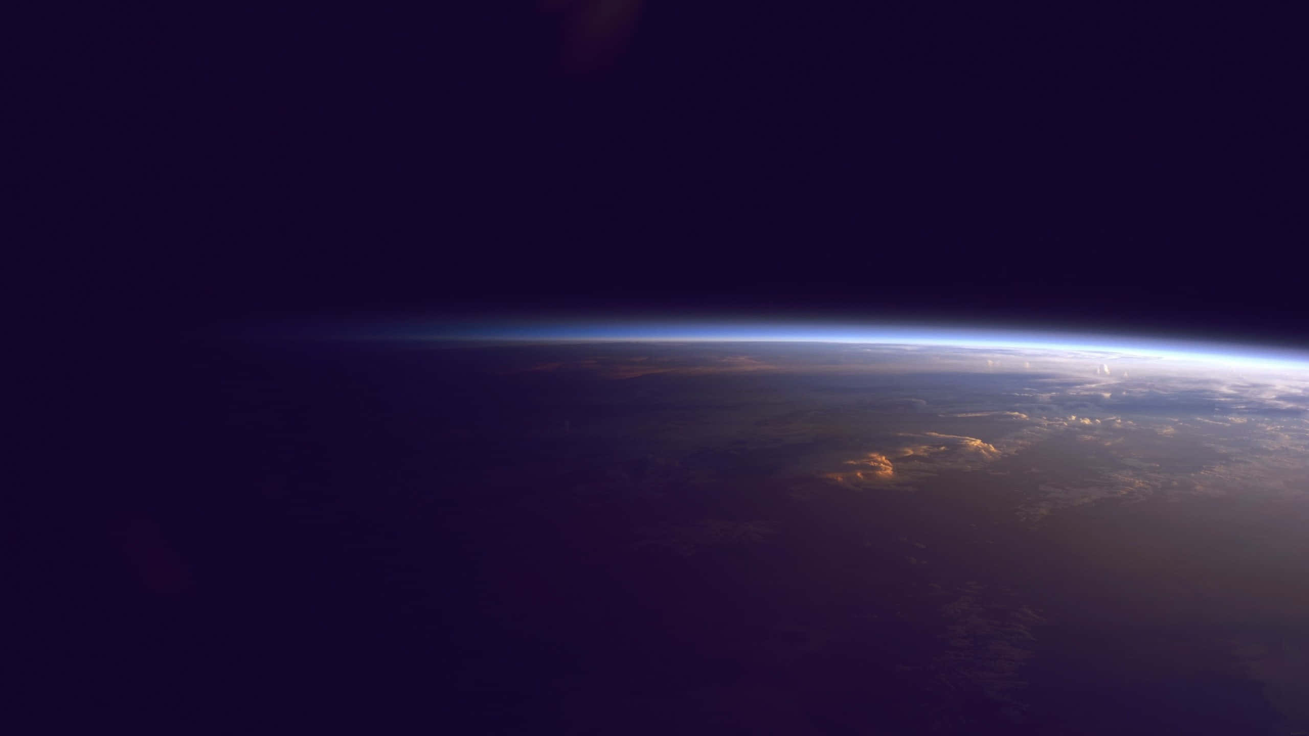 Planet Earth, atmospheric rim, black void of space, 2K Desktop Wallpaper