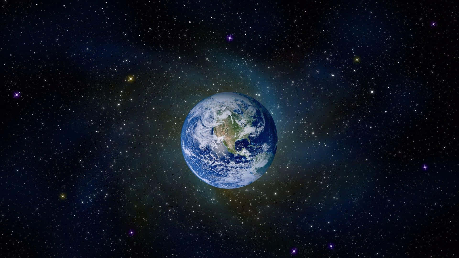 Earth, stars, space, Full HD Desktop Wallpaper