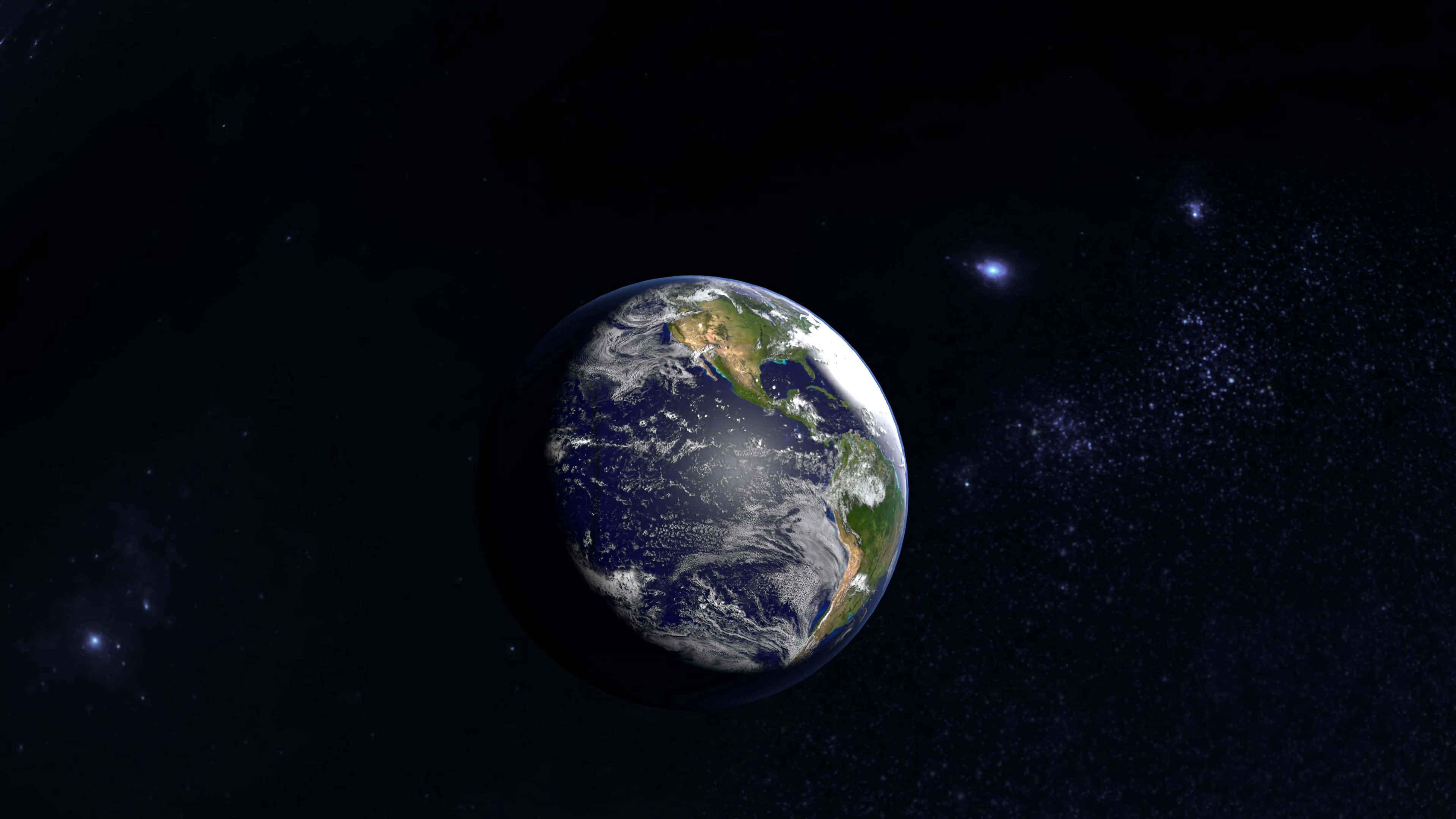 Planet Earth, blue oceans, green continents, 4K Desktop Wallpaper