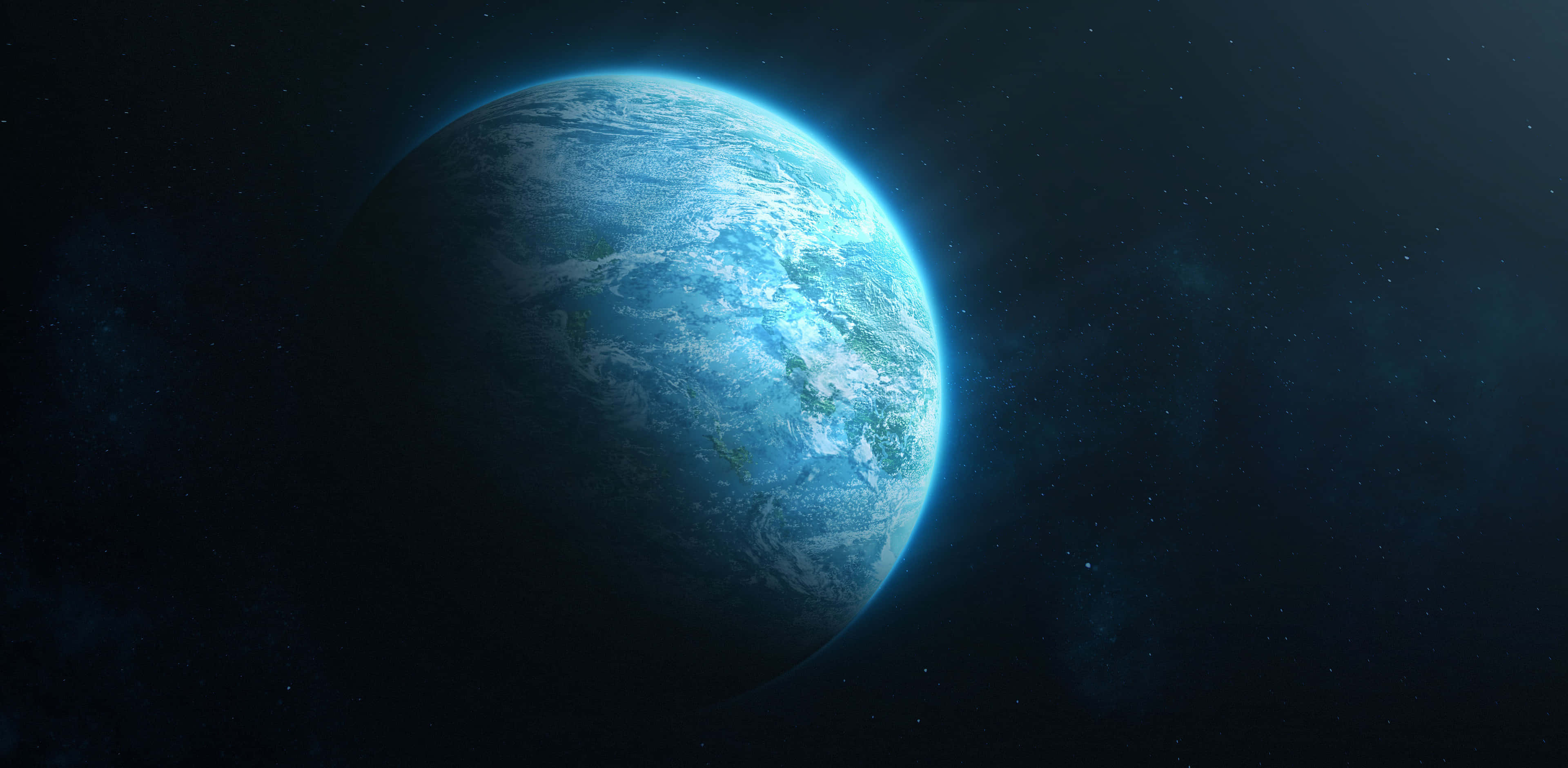 blue planet, Earth, starry cosmic void, 4K Desktop Wallpaper