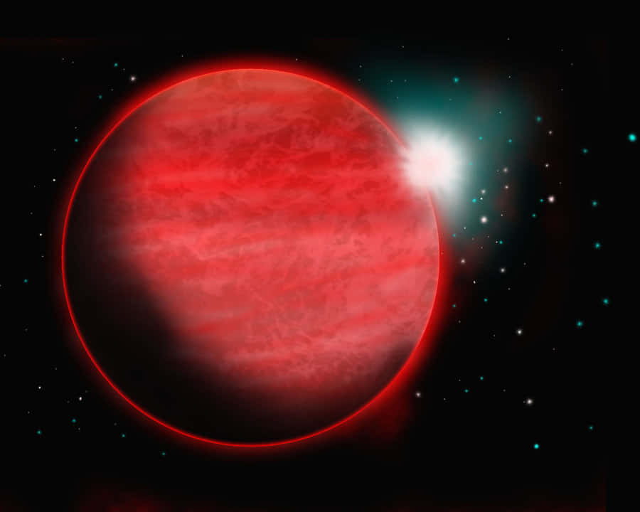 Planet Vegeta, glowing red gas giant, swirling clouds, SD Desktop Wallpaper