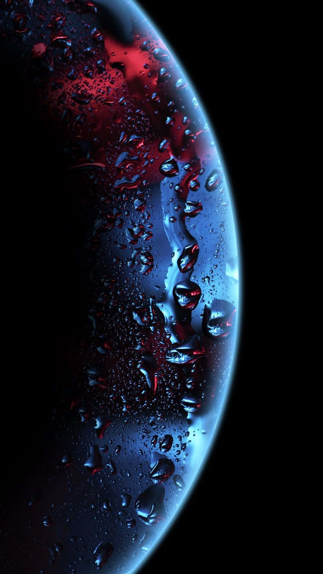 8K Ultra HD Amoled, planet surface, water droplets, Full HD Phone Wallpaper