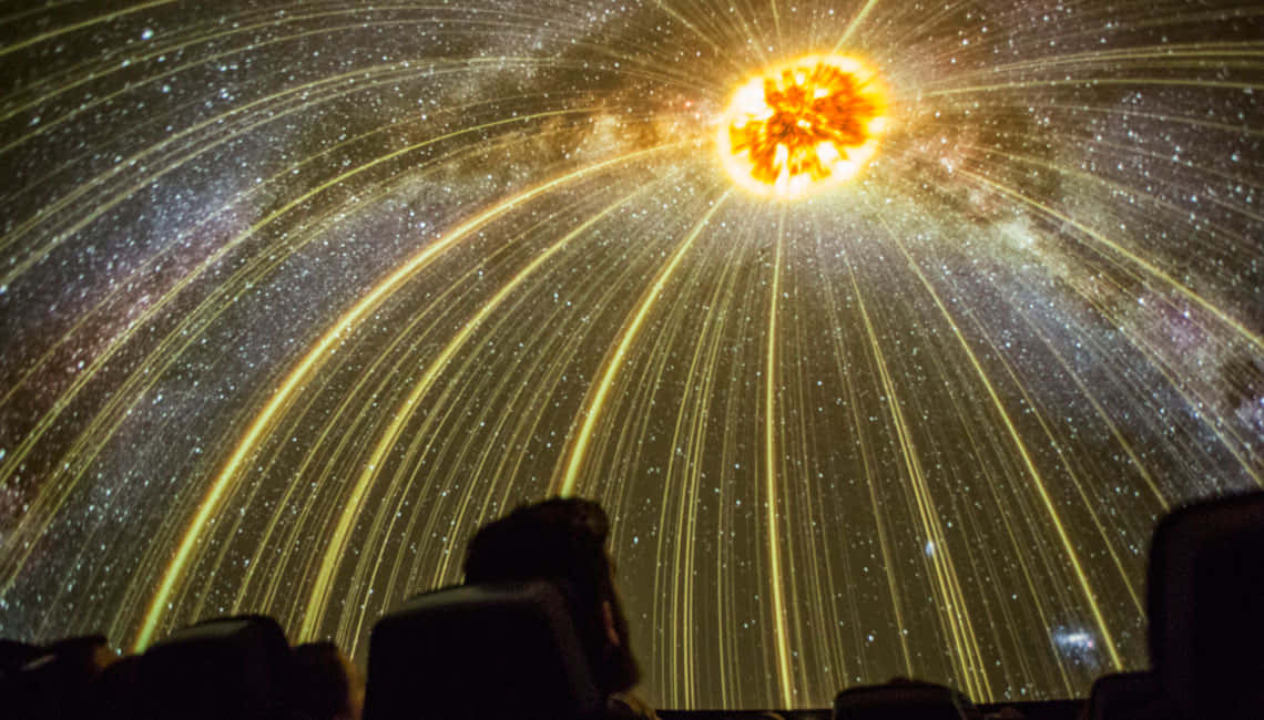 Planetarium, curved dome ceiling, starburst projection, SD Desktop Wallpaper