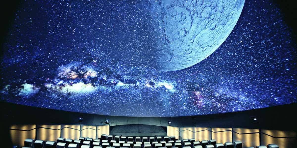 Planetarium, curved dome, vivid starry sky, SD Desktop Wallpaper