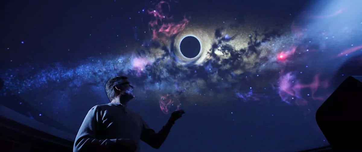 Planetarium, black hole, vibrant nebulae, SD Desktop Wallpaper