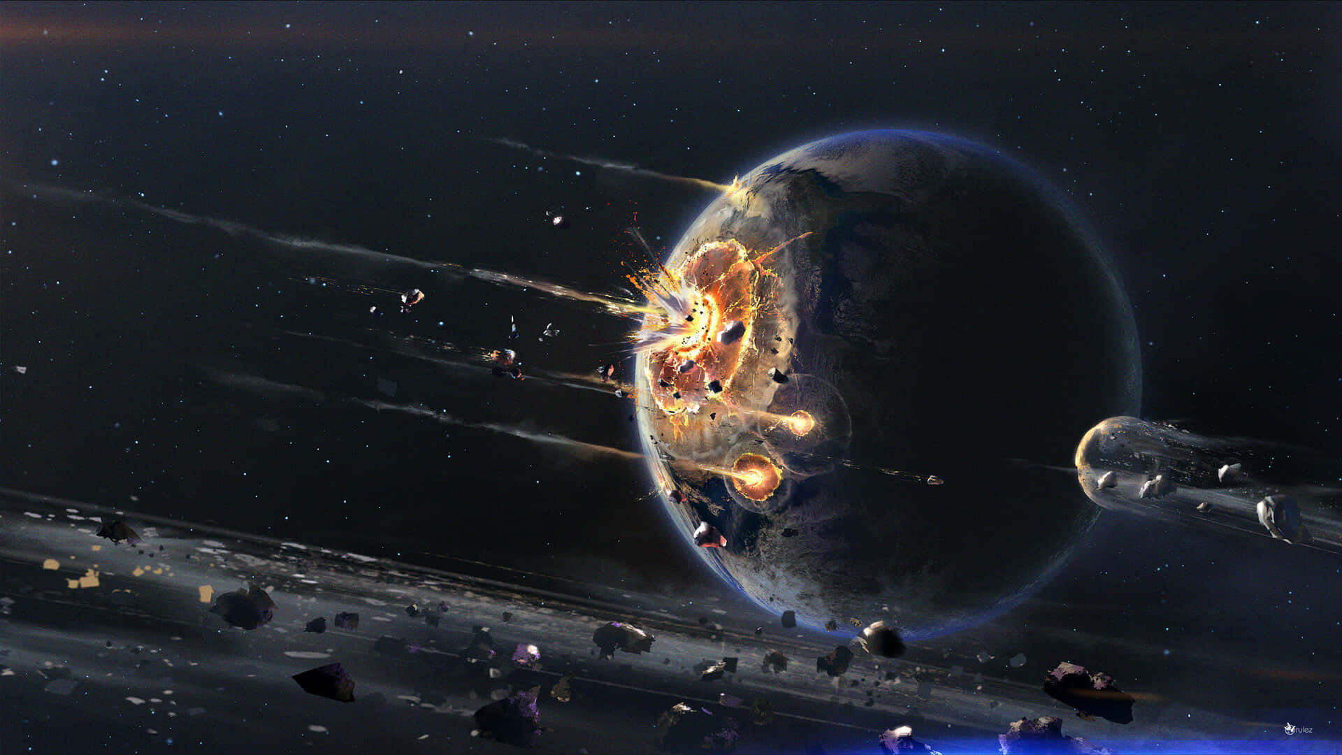 1920 x 1080, nebula, planet, Full HD Desktop Wallpaper