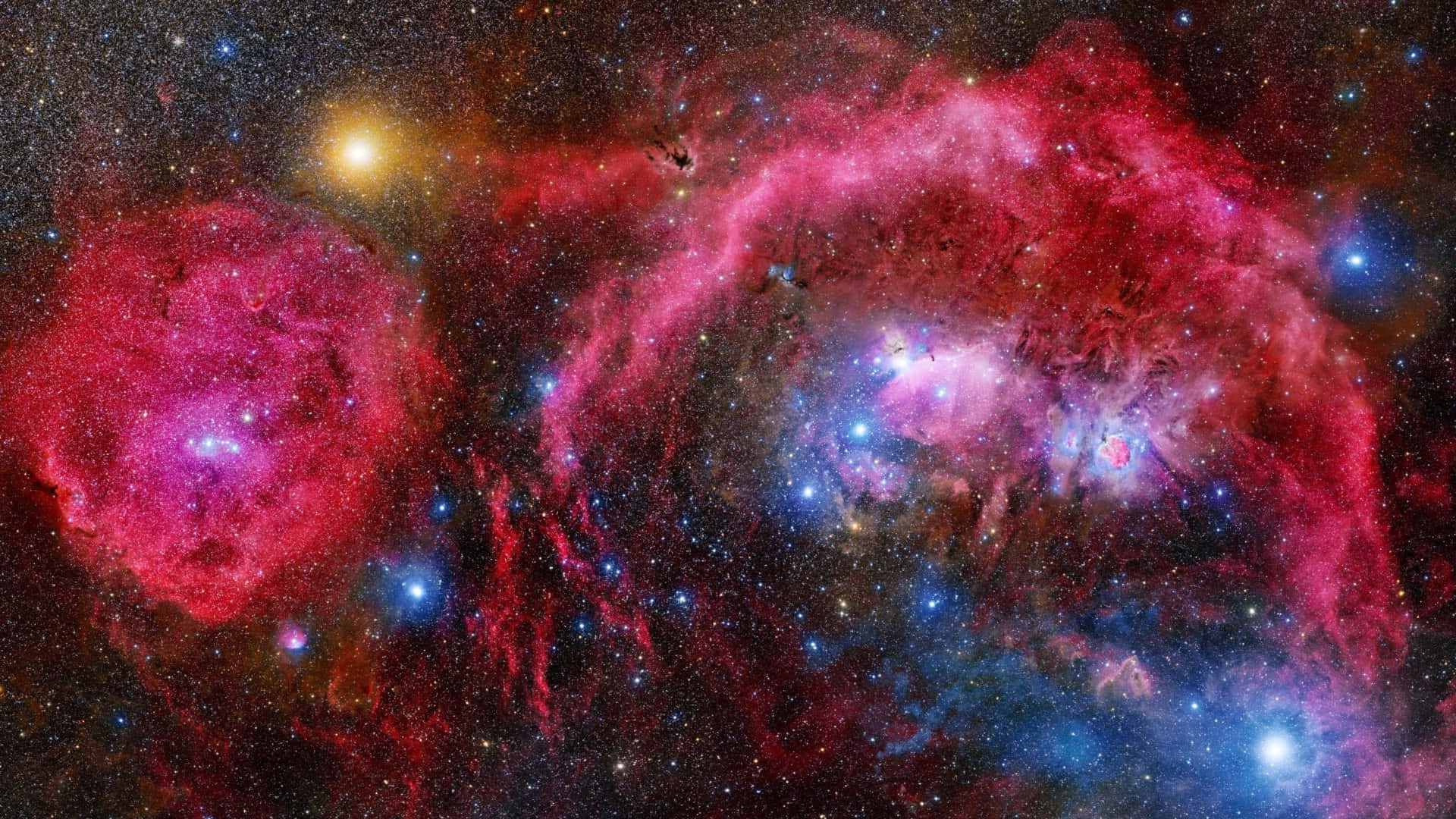 Planetary Nebula, vivid pinks, blues, Full HD Desktop Wallpaper