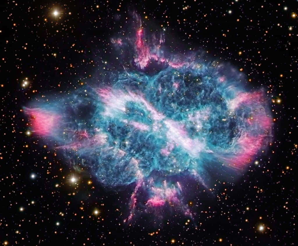 planetary nebula, blue, pink, SD Desktop Wallpaper