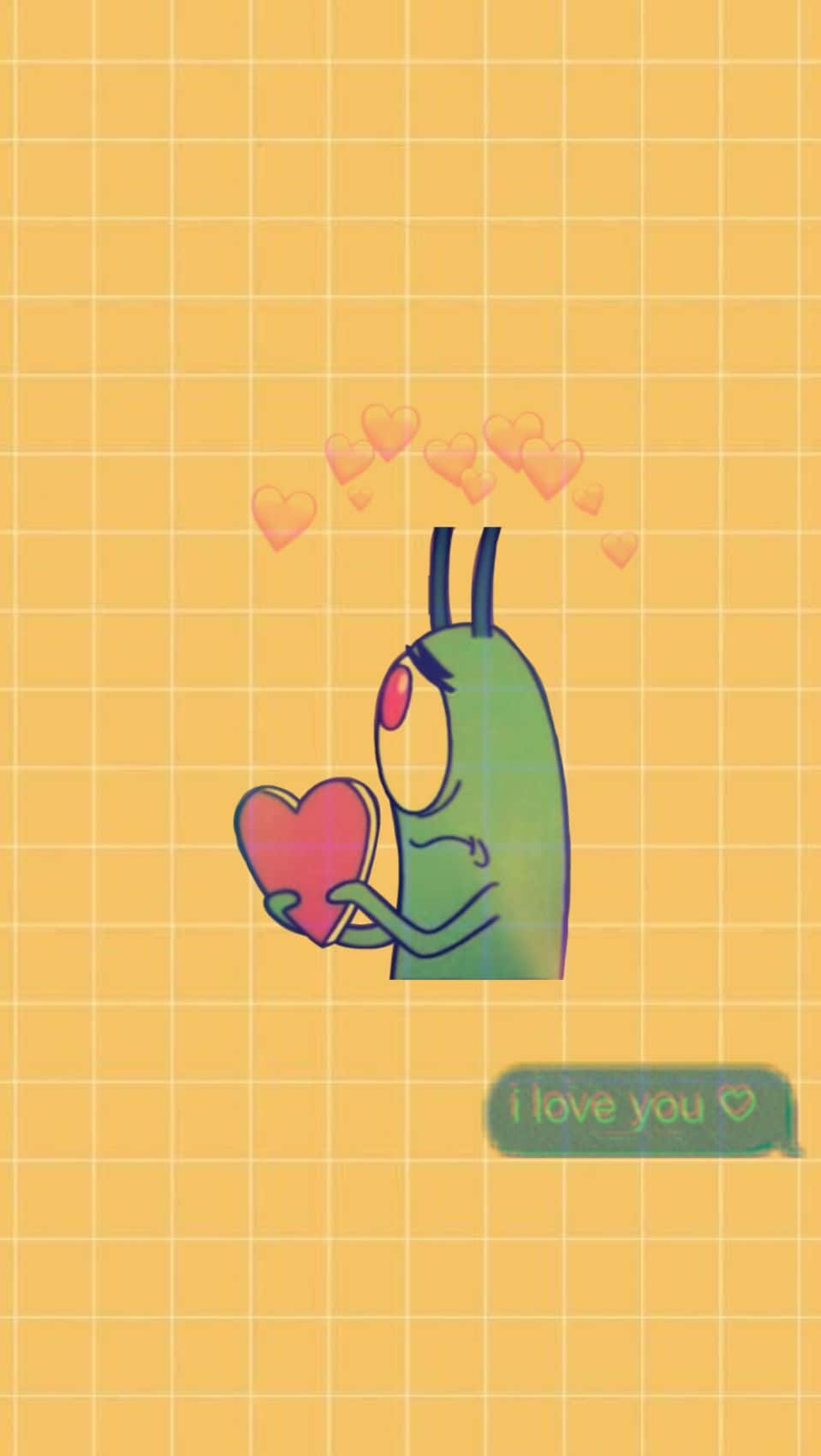plankton 959 x 1700, green cartoon character, pink heart, HD Phone Wallpaper