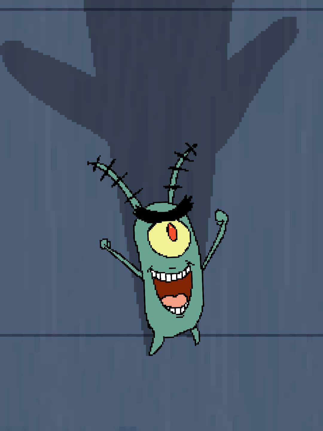 Plankton, green cartoon character, one eye, HD Phone Wallpaper