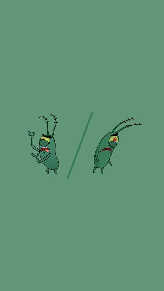 plankton, green, cartoonish, SD Phone Wallpaper