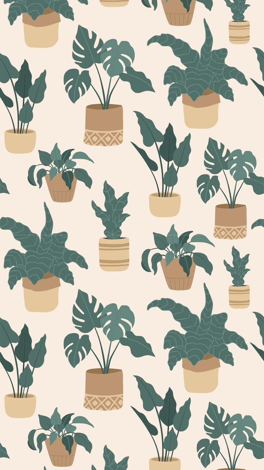 Plant Phone, potted tropical plants, earthy pots, HD Phone Wallpaper