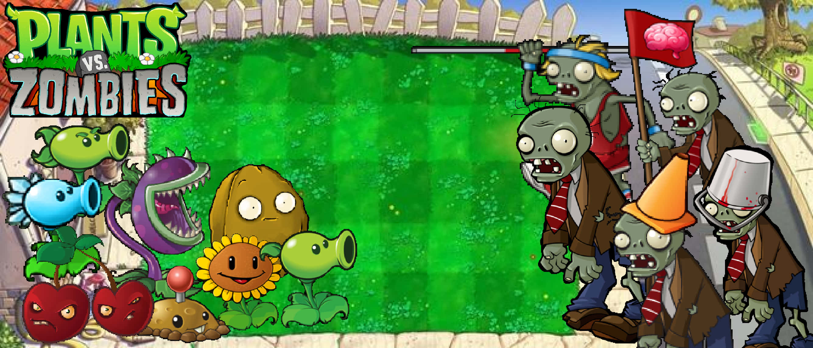 Plants Vs Zombies, lawn, zombies, 2K Desktop Wallpaper