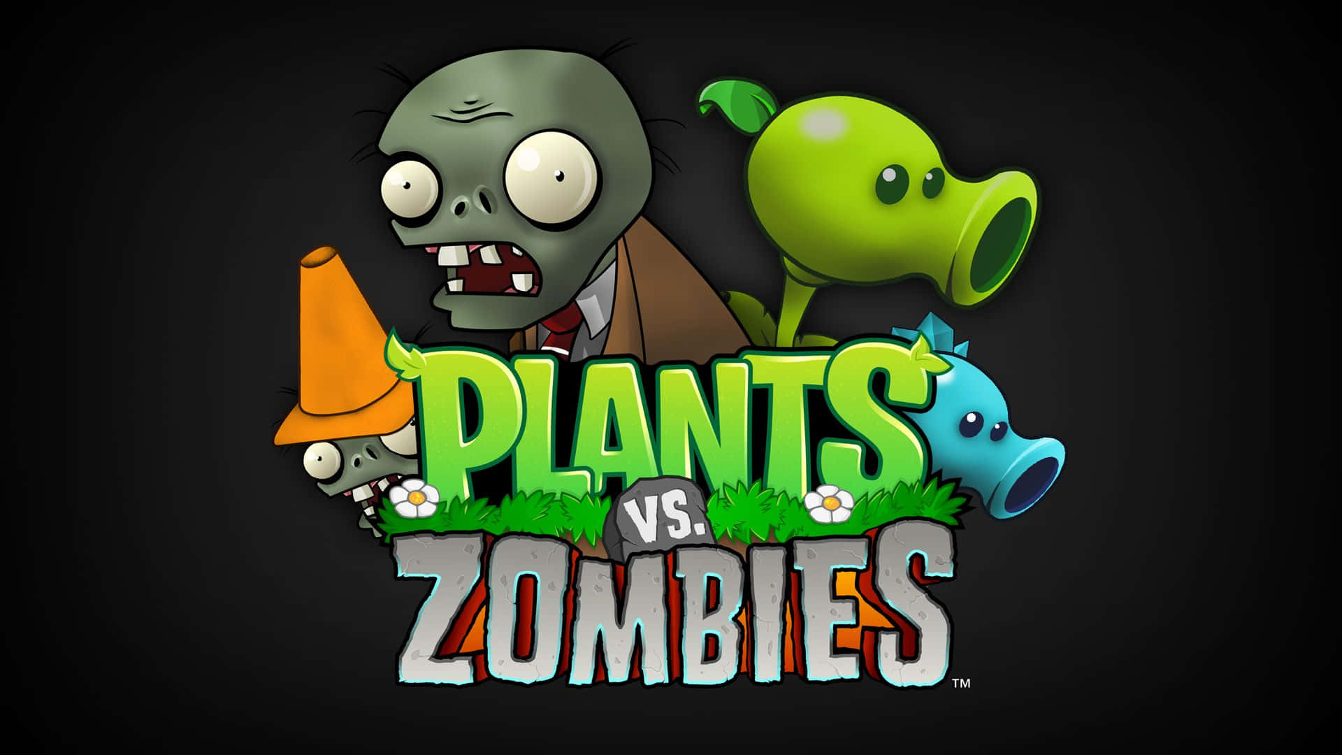 Plants Vs Zombies, zombie, pea shooter, Full HD Desktop Wallpaper
