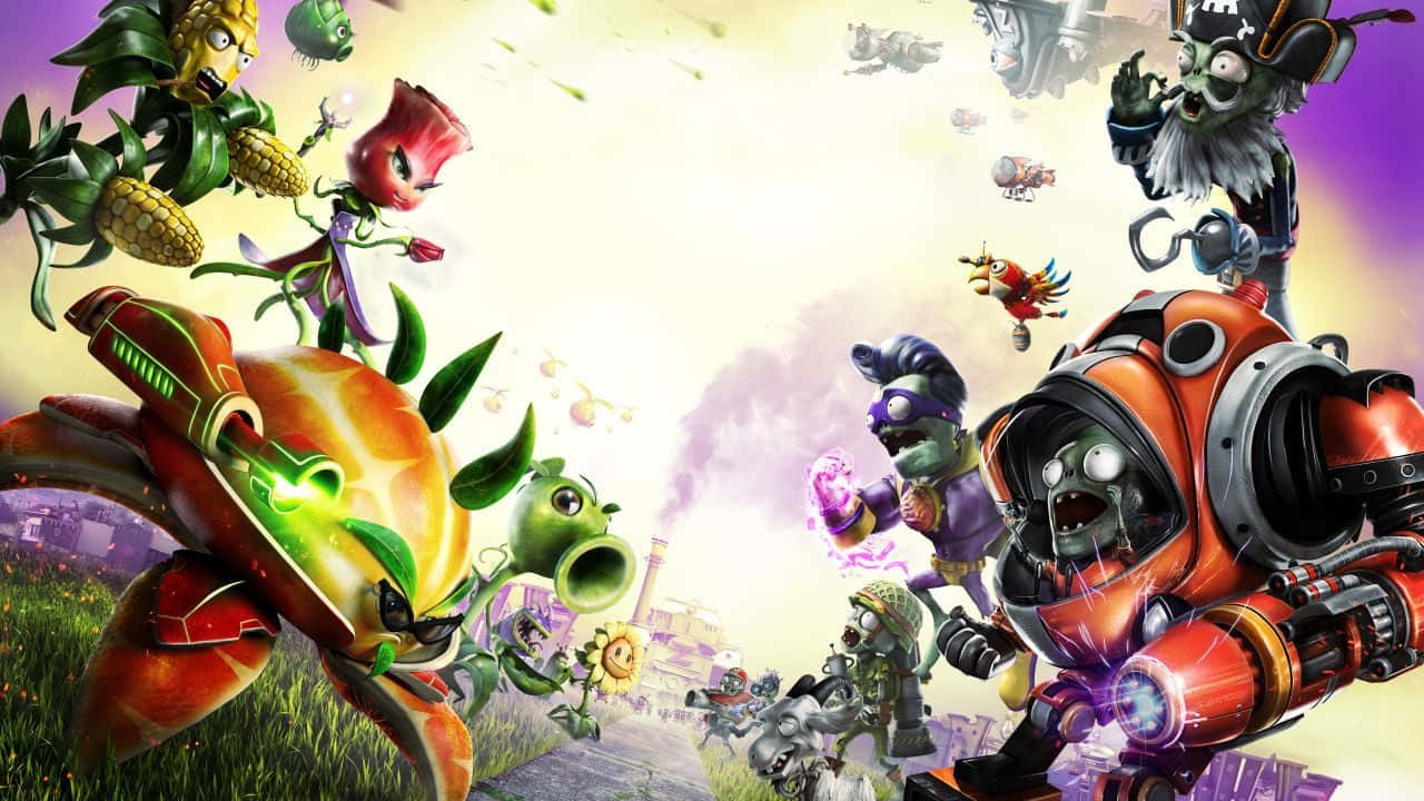 Plants Vs Zombies, cartoon plants, zombies, HD Desktop Wallpaper