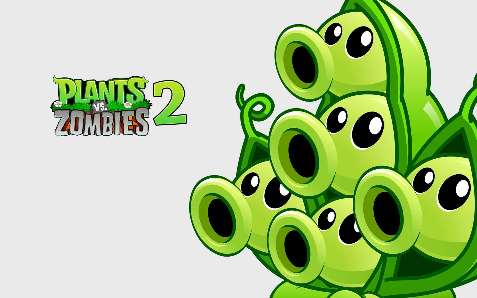Plants vs Zombies 2, pea shooters, cartoonish green, Full HD Desktop Wallpaper