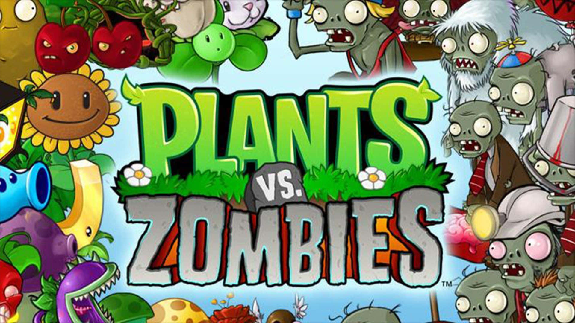 Plants Vs Zombies, garden, bright skies, Full HD Desktop Wallpaper