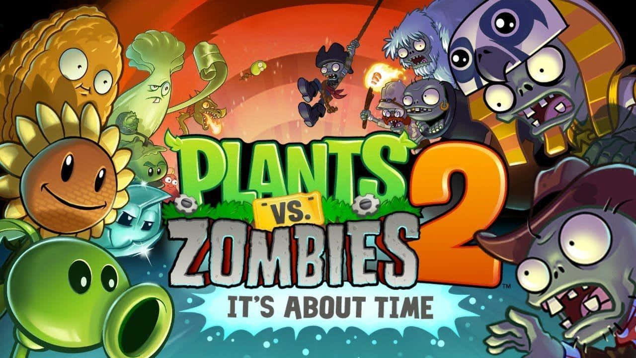 Plants Vs Zombies, cartoon plants, zombies, HD Desktop Wallpaper