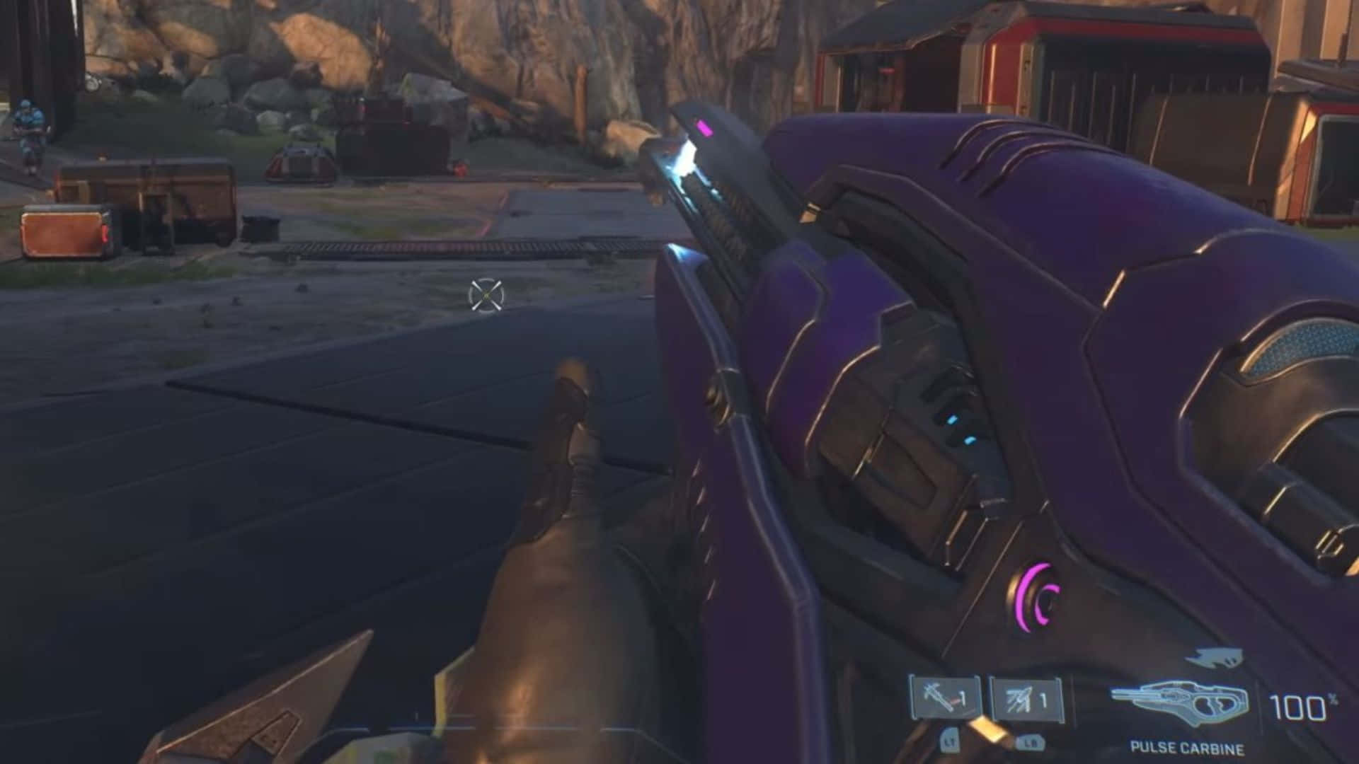 plasma rifle, glowing purple pulse carbine, sci-fi game environment, Full HD Desktop Wallpaper