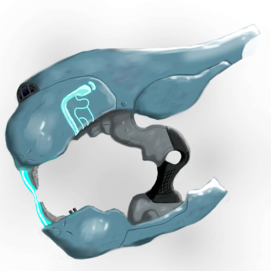 plasma rifle, cyan accents, blue-gray body, SD Desktop Wallpaper