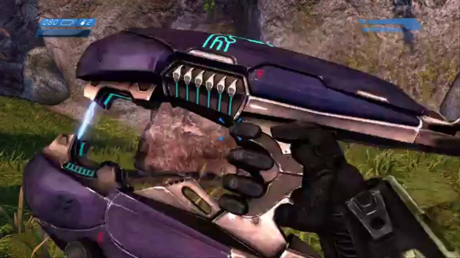 plasma rifle, purple energy weapon, glowing blue accents, Full HD Desktop Wallpaper