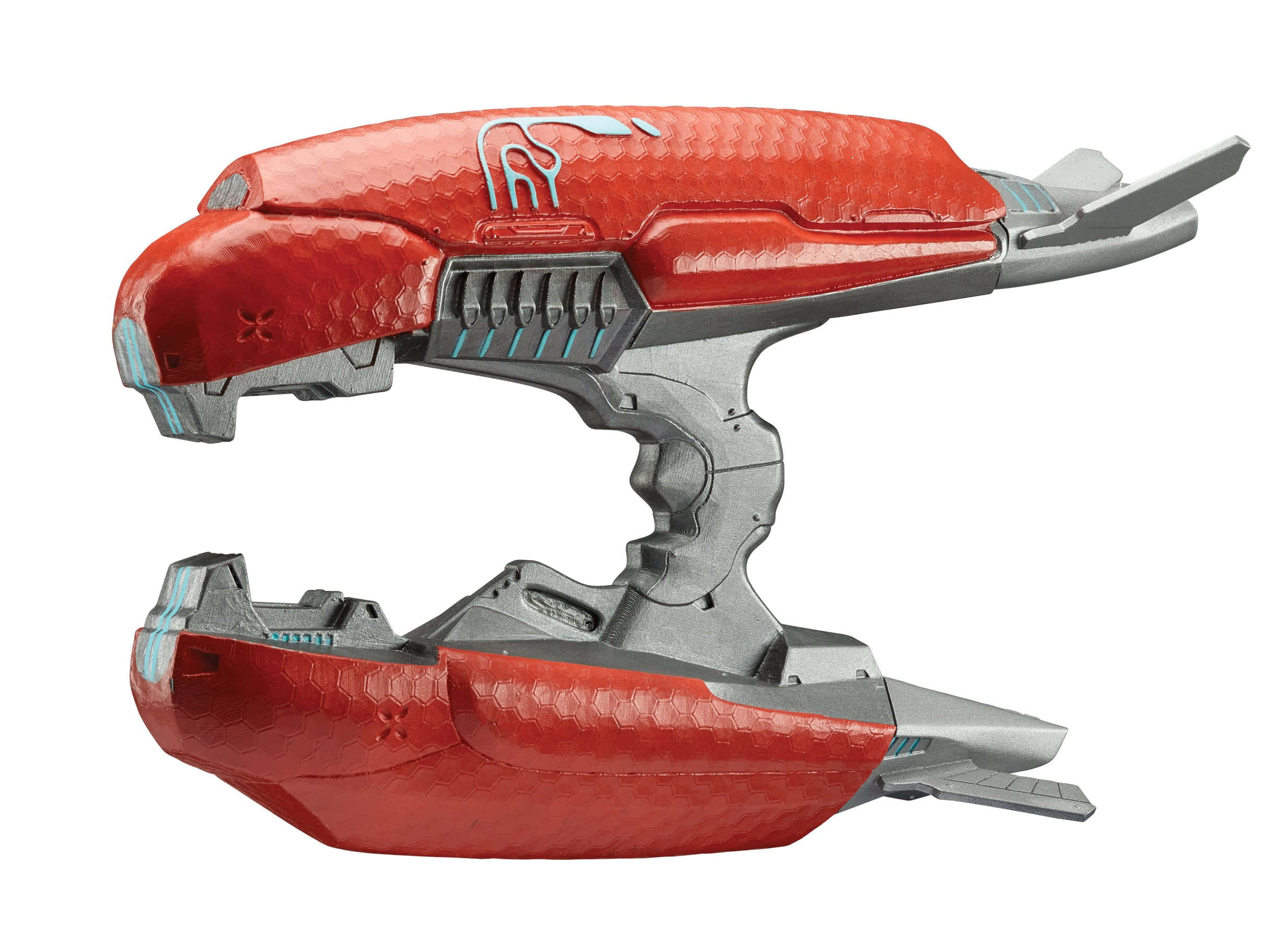 Plasma Rifle 2444, red and silver, glowing blue accents, Full HD Desktop Wallpaper
