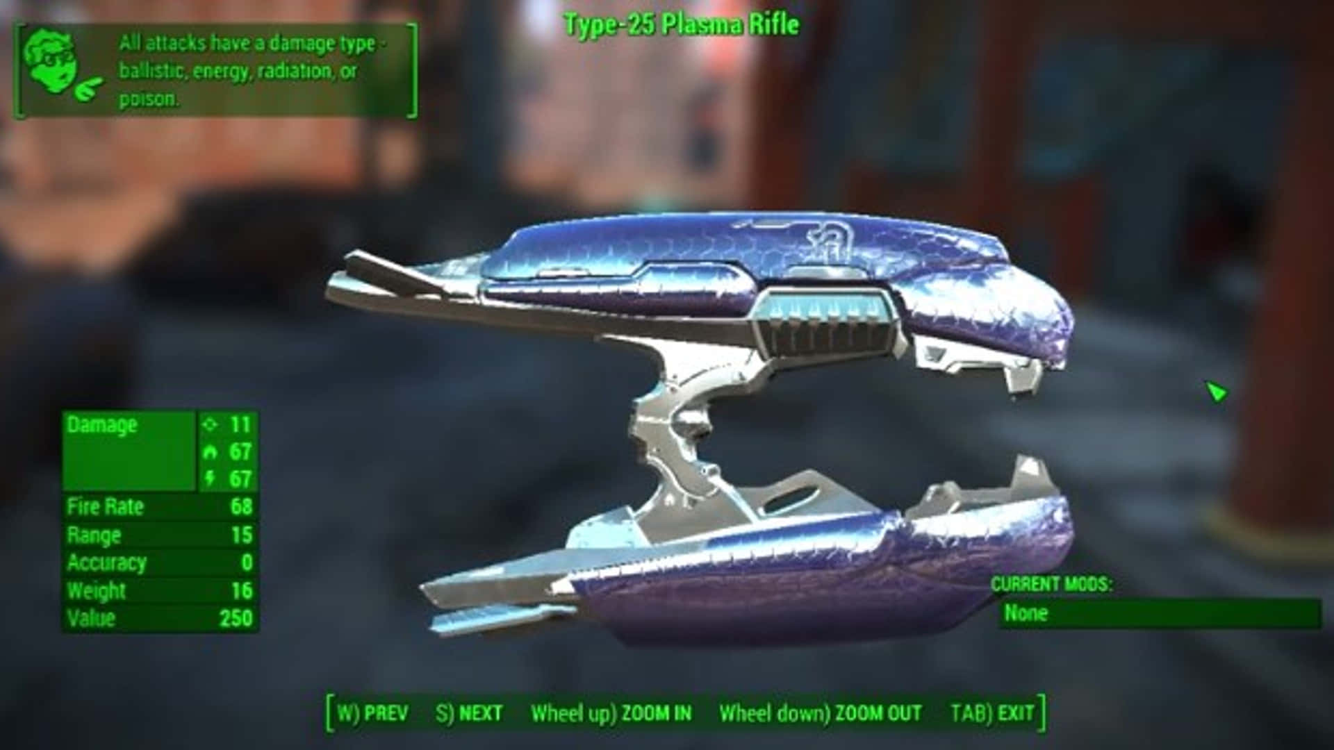 plasma rifle, glowing blue energy core, game inventory, Full HD Desktop Wallpaper