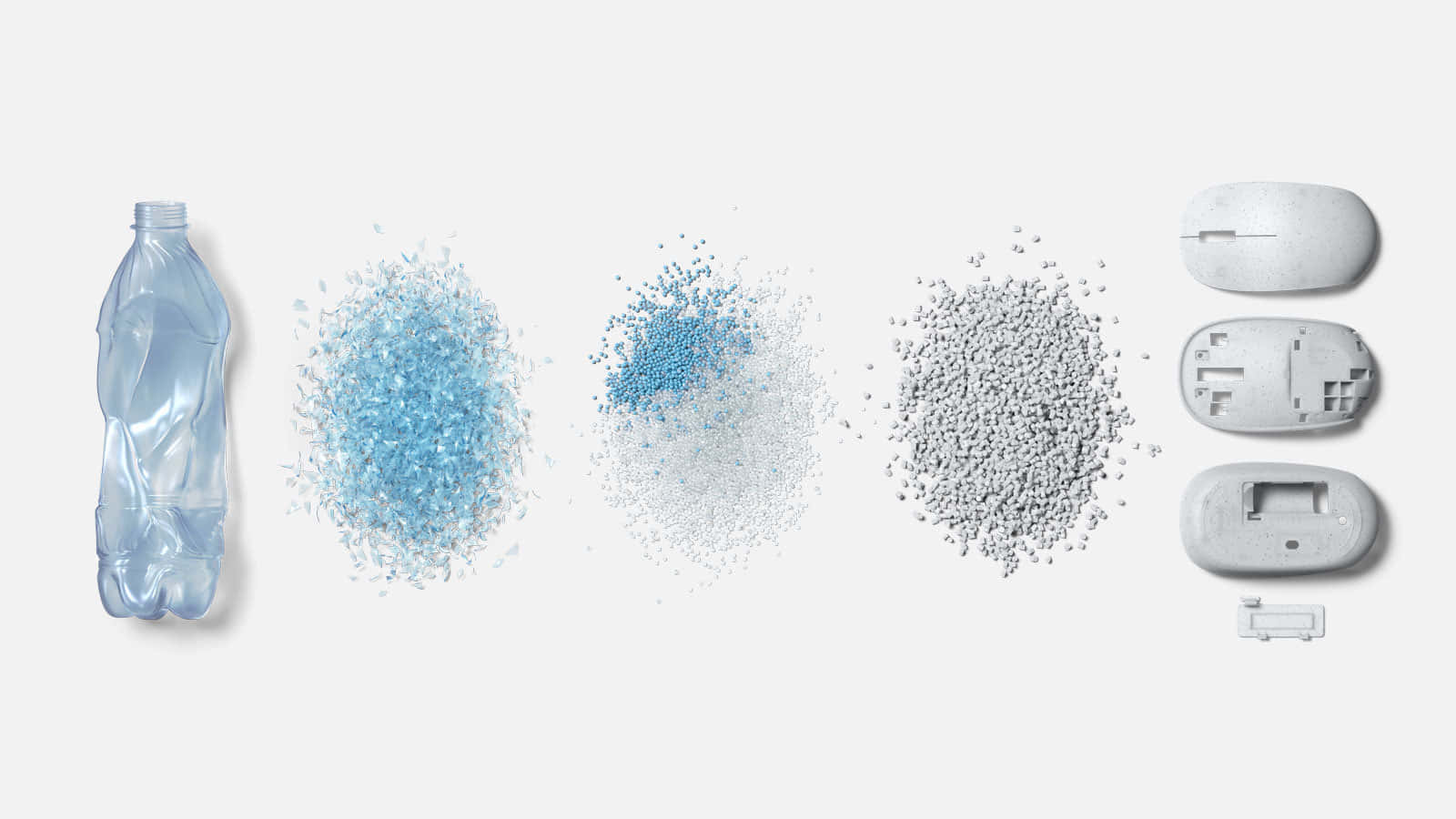 clear plastic bottle, blue flakes, granules, HD Desktop Wallpaper