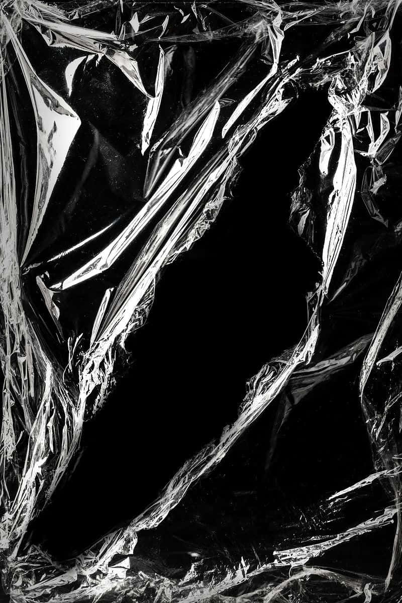 black plastic, plastic wrap, crinkled transparent plastic film, SD Phone Wallpaper