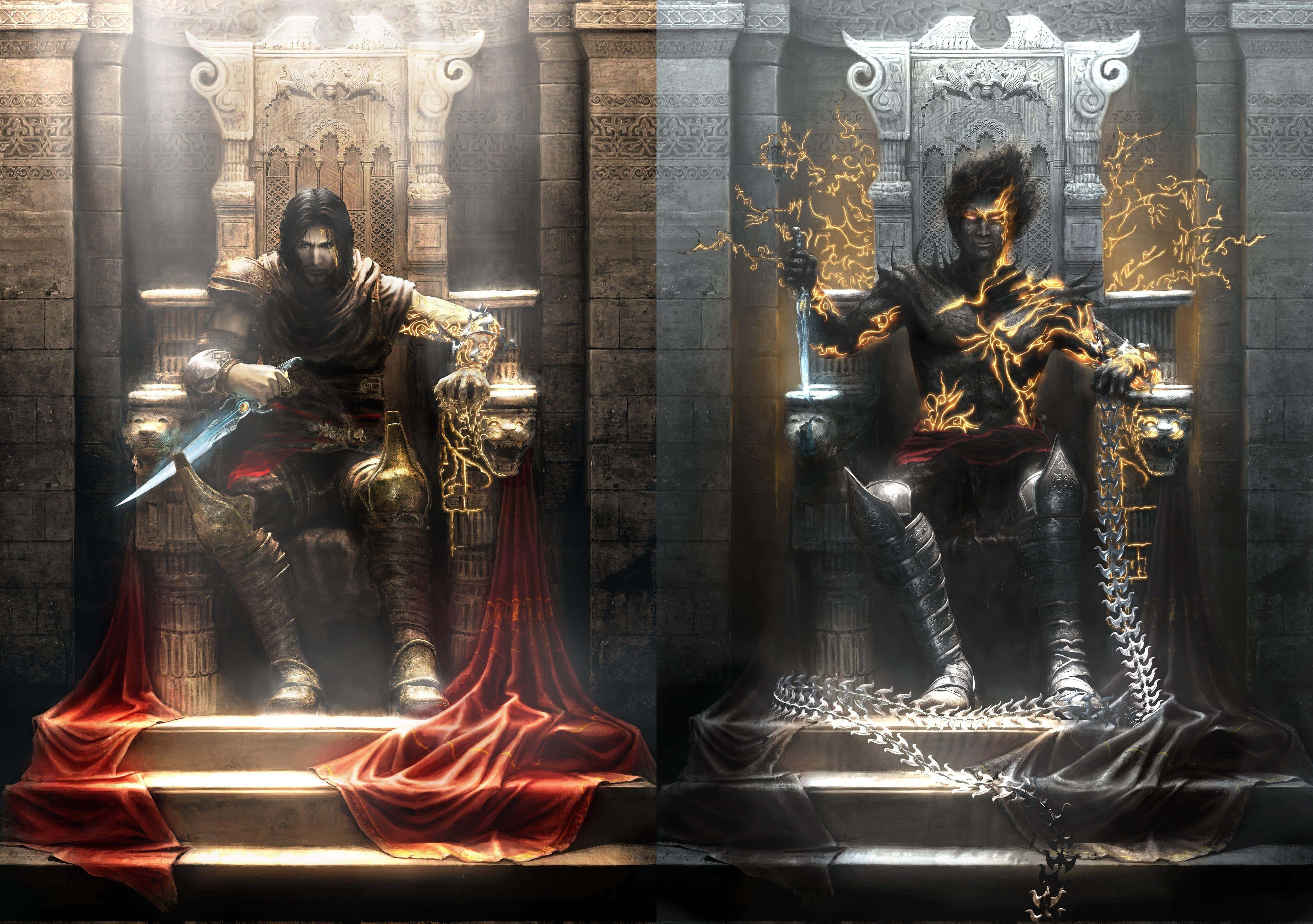 Platform Games, dark fantasy king, stone throne, 4K Desktop Wallpaper