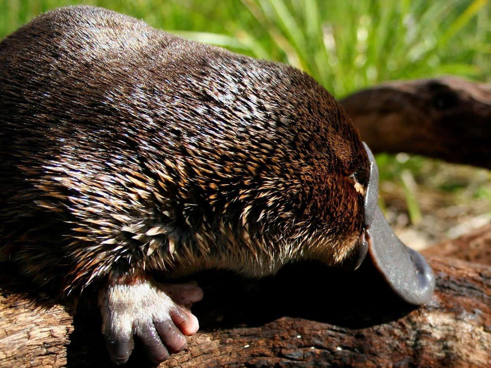 platypus, wet brown fur, broad bill, HD Desktop Wallpaper